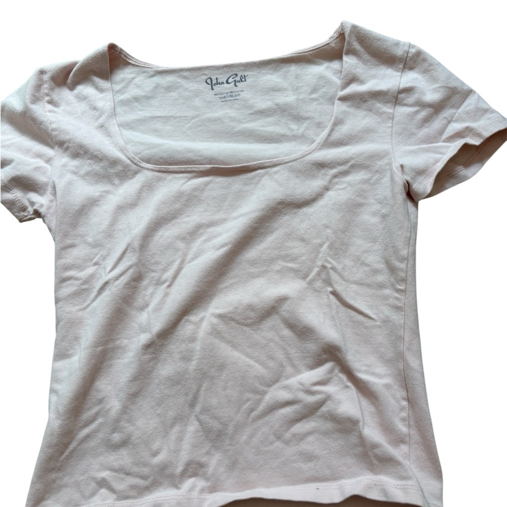Brandy Melville light pink  Fitted Short Sleeve Tee - Brenna Top